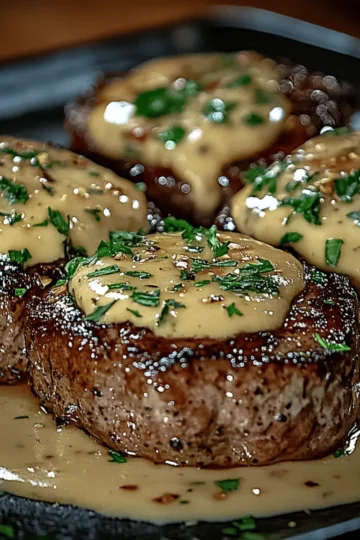 Juicy Steak with Creamy Garlic Sauce