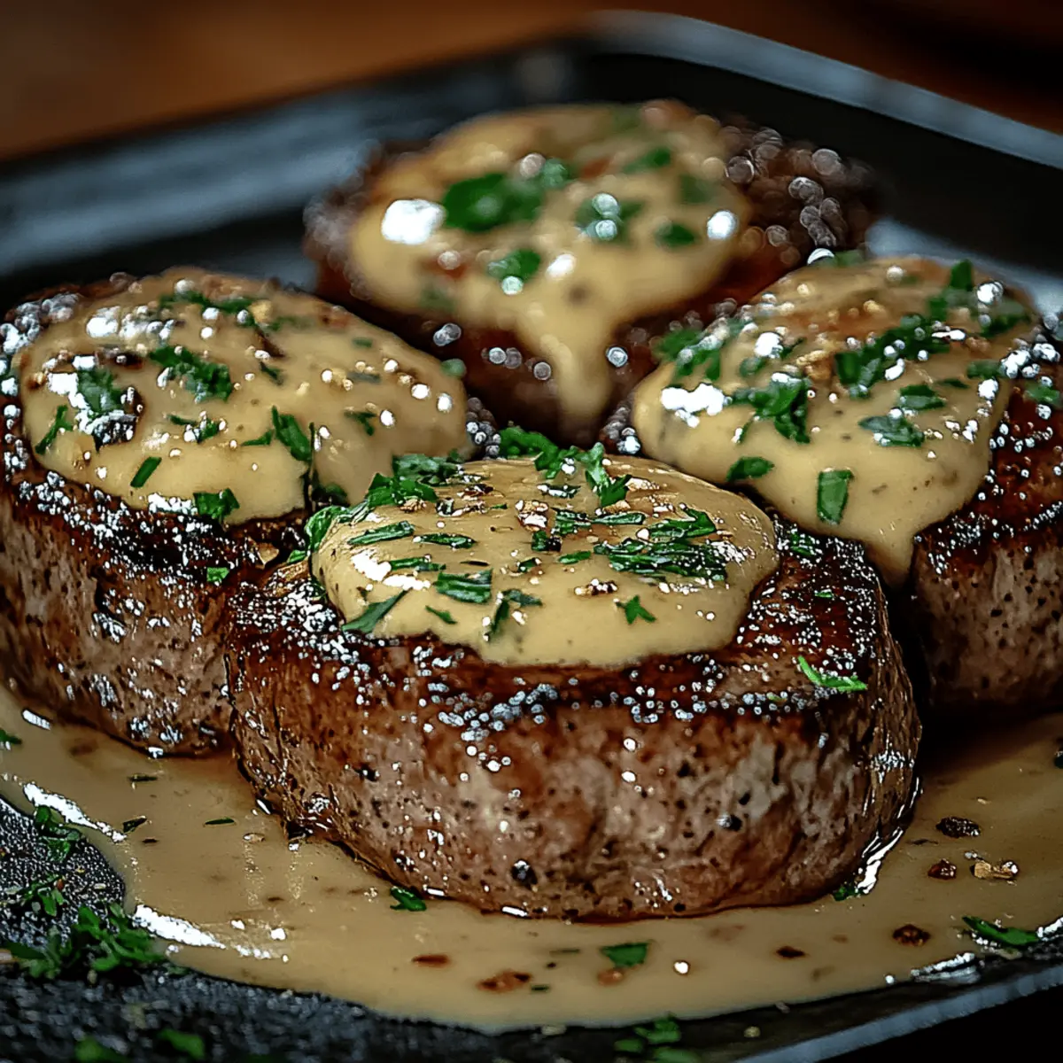 Juicy Steak with Creamy Garlic Sauce