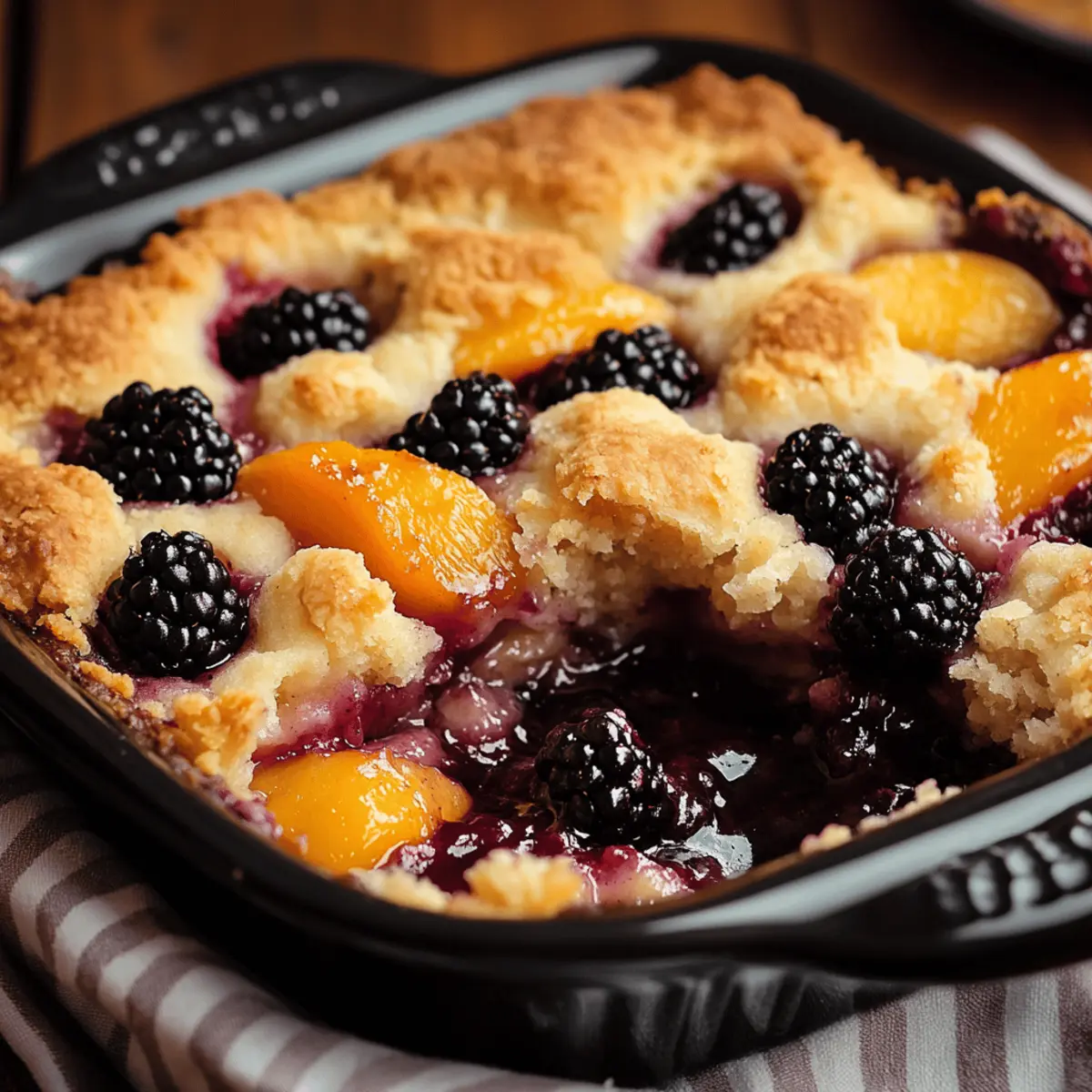 Peach Blackberry Cobbler