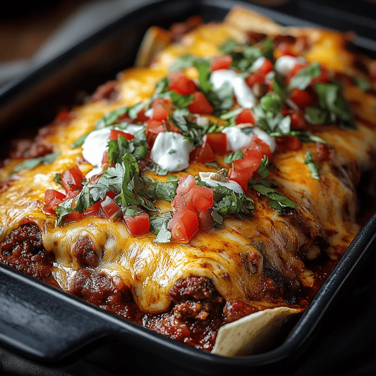 Baked Beef Bean Enchiladas