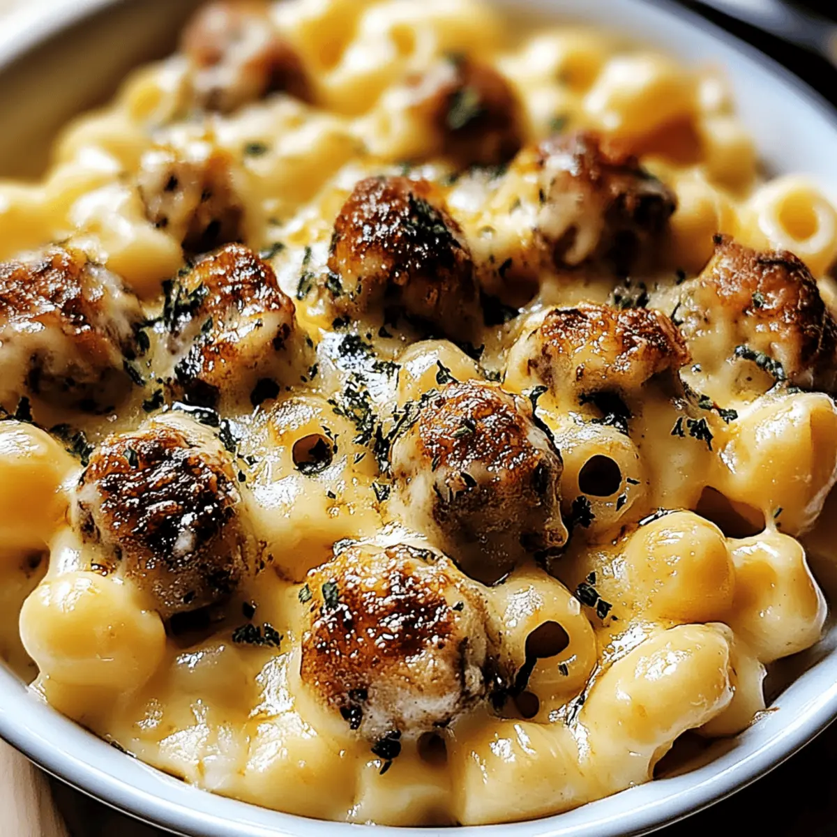 Mini Meatball Mac and Cheese