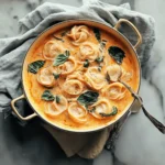 Roasted Red Pepper Ravioli Soup