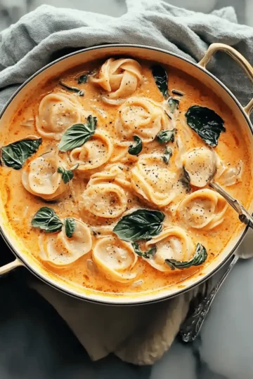 Roasted Red Pepper Ravioli Soup