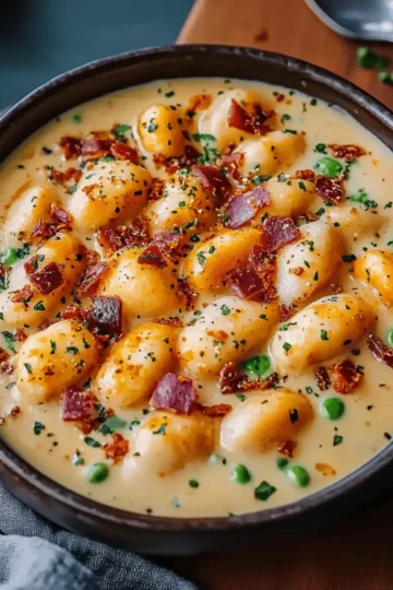 Bacon Cheddar Gnocchi Soup