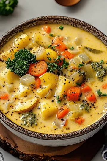 One Pot Creamy Vegetable Soup