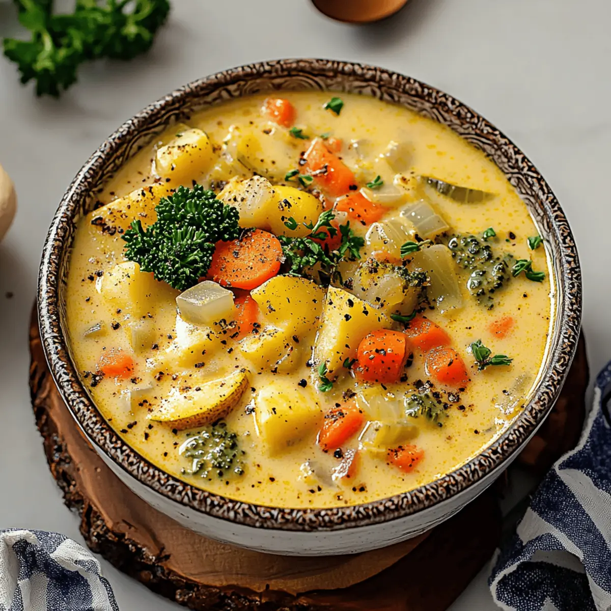 One Pot Creamy Vegetable Soup