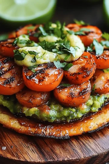 Grilled Shrimp Tostadas with Guacamole Pico de Gallo