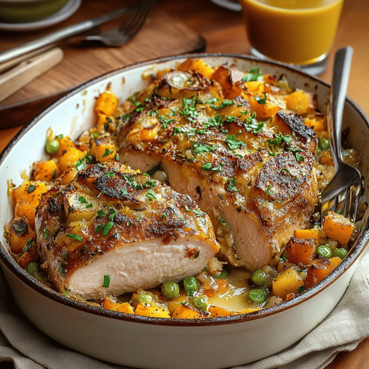 Chicken, Leek and Butternut Squash Bake