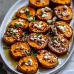 Sweet Potato Rounds with Honey Feta Crumble