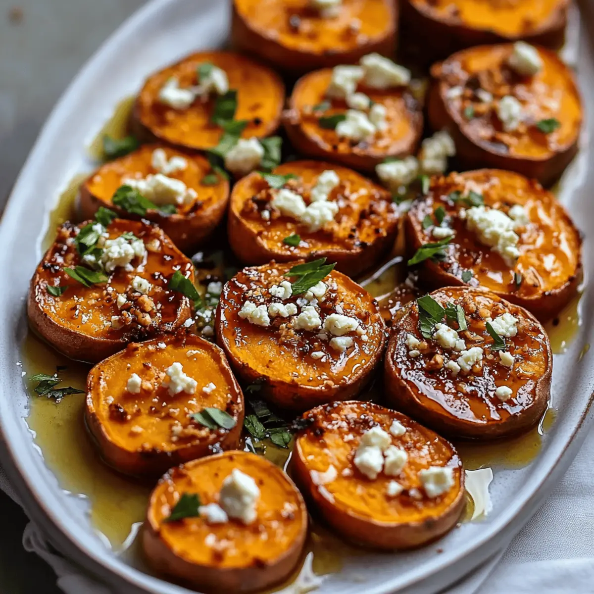 Sweet Potato Rounds with Honey Feta Crumble