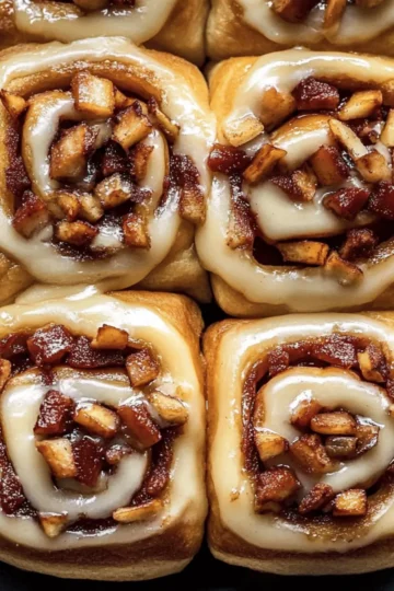 Apple Cinnamon Rolls with Brown Butter Maple Icing