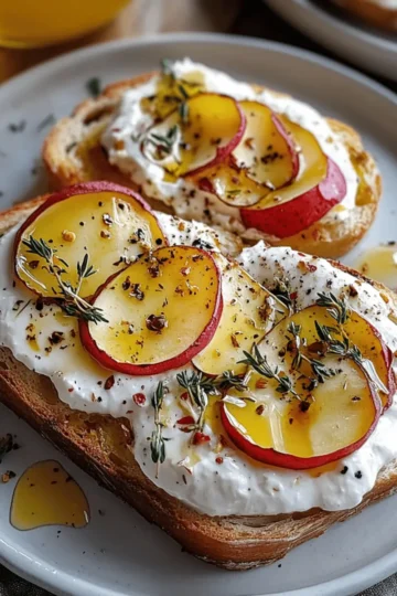 Apple and Honey Burrata Toast