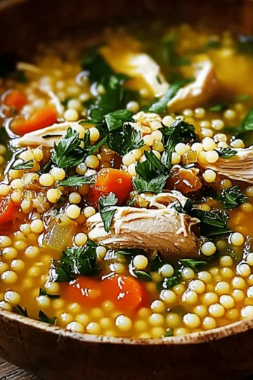Chicken Pearl Couscous Soup
