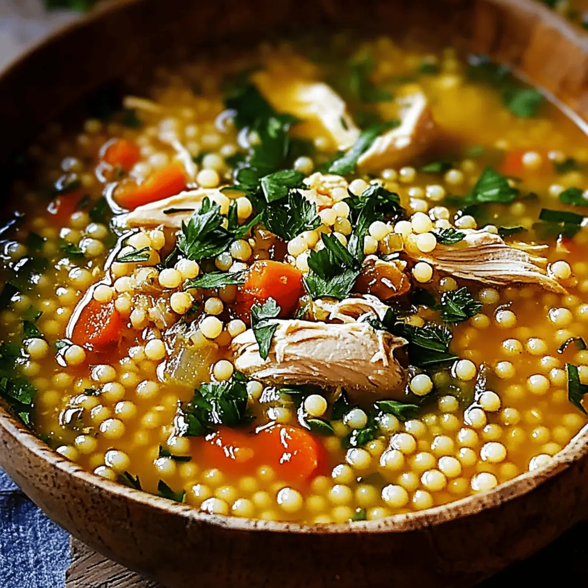 Chicken Pearl Couscous Soup
