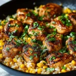 Chicken and Corn Skillet with Garlic Parmesan Rice