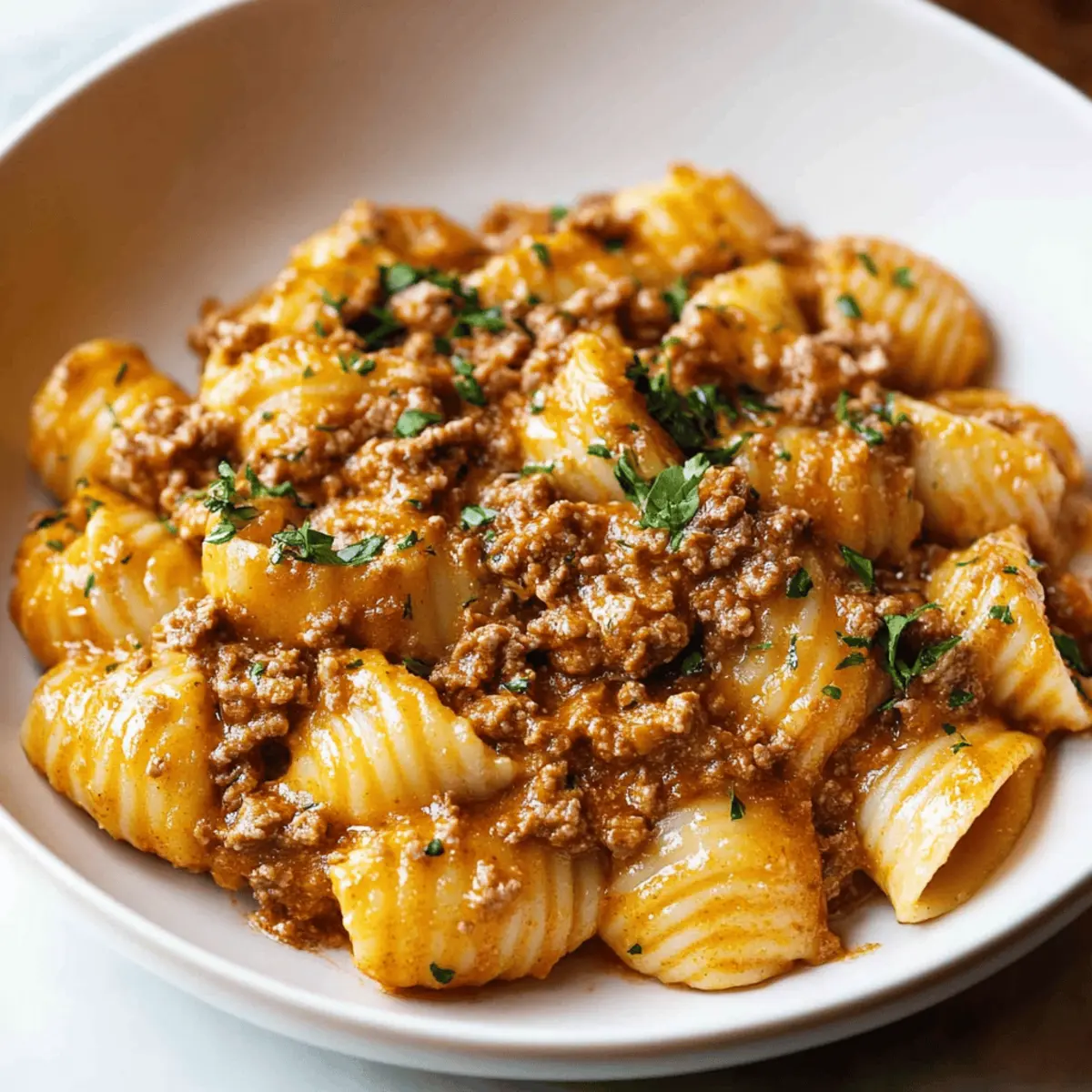 Creamy Beef and Shells