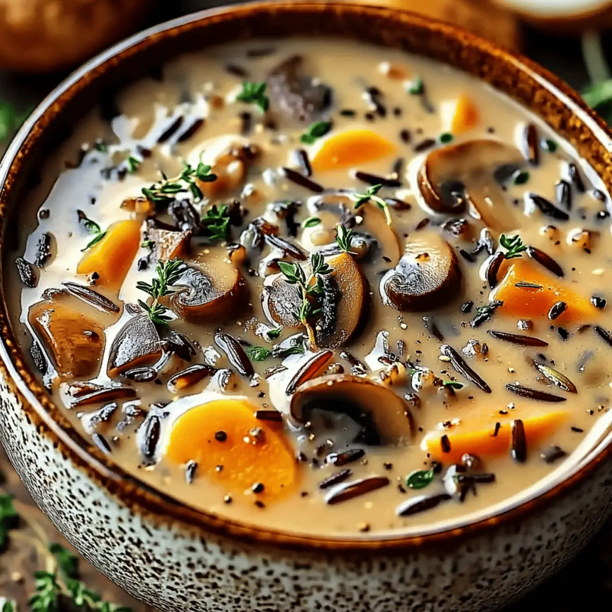 Savory Wild Rice Mushroom Soup