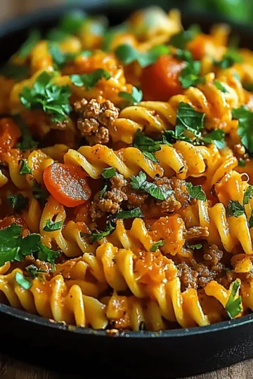 One Pot Beef Taco Pasta