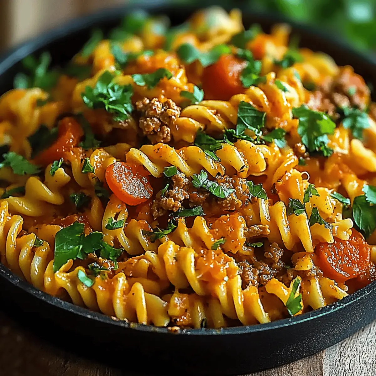 One Pot Beef Taco Pasta