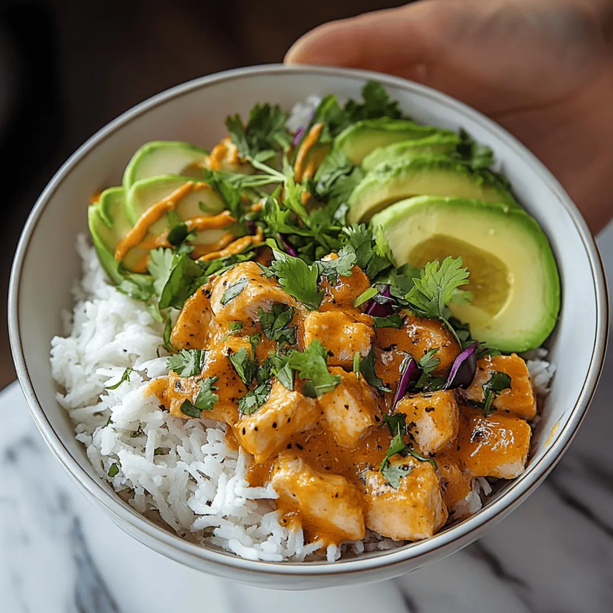 Spicy Thai Peanut Chicken Bowl