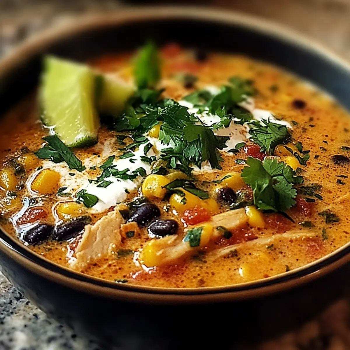 Chicken Poblano Black Bean Soup