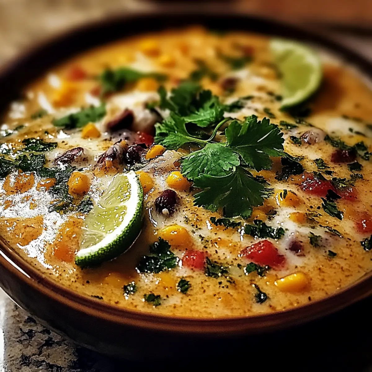 Chicken Poblano Black Bean Soup
