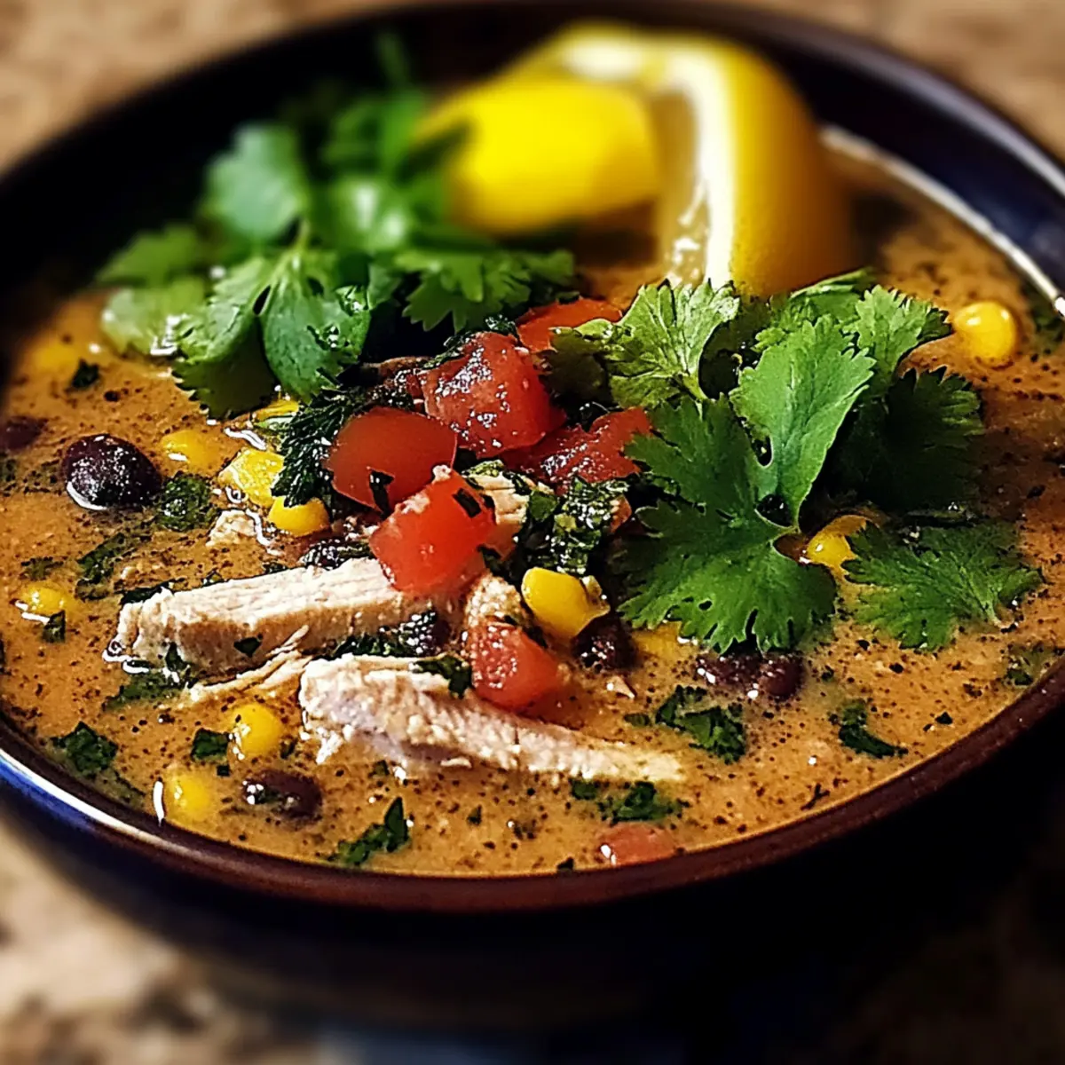 Chicken Poblano Black Bean Soup