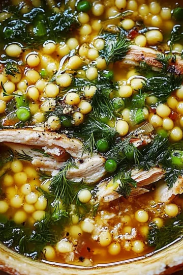 Chicken and Pearl Couscous Soup