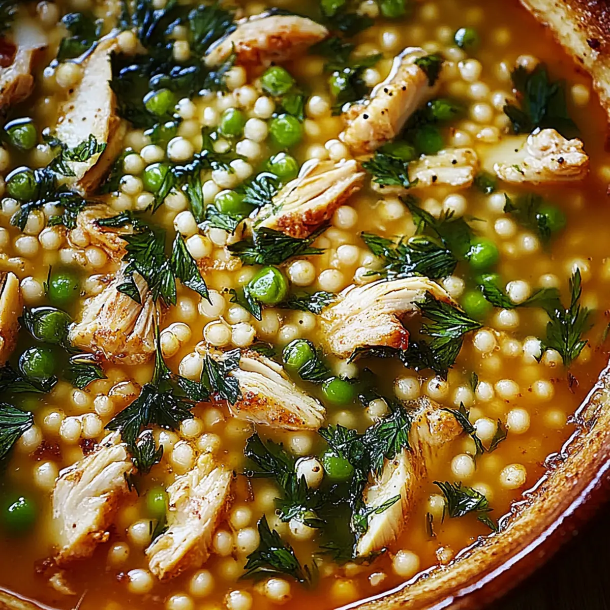 Chicken and Pearl Couscous Soup