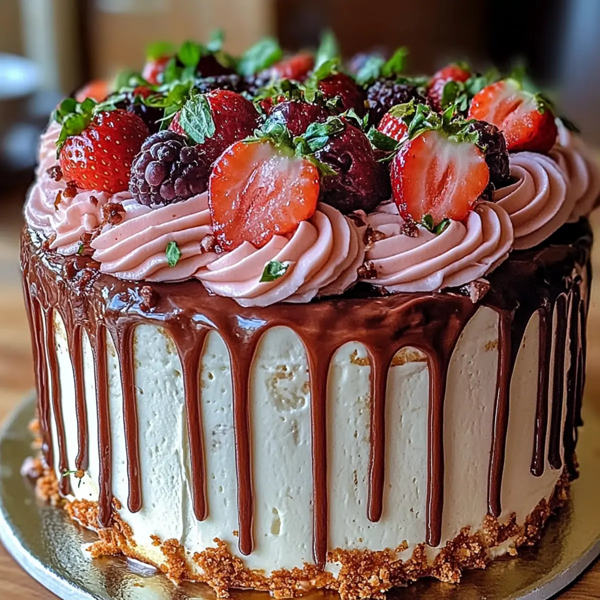 Chocolate Covered Strawberry Drip Cake