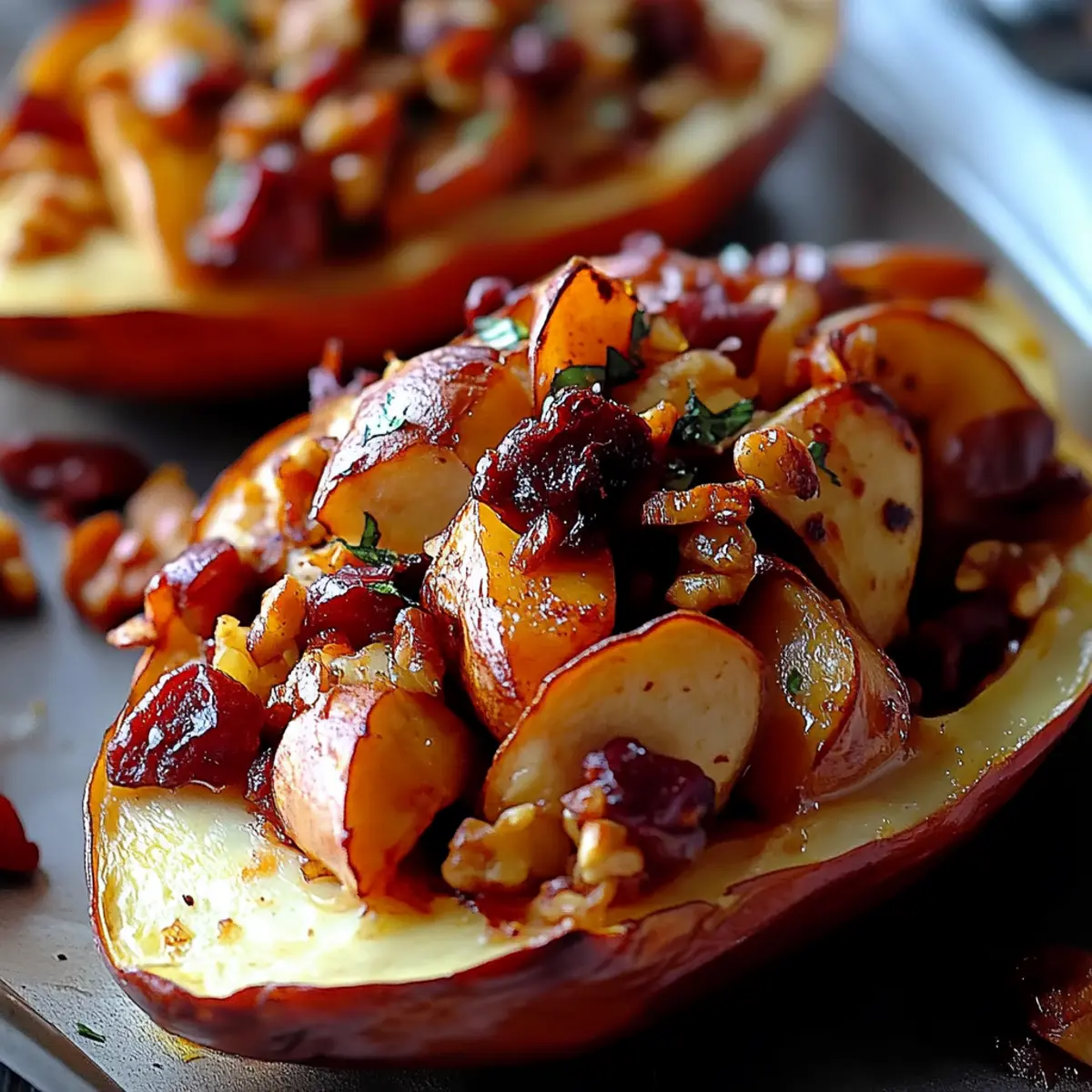 Cranberry Apple Twice-Baked Sweet Potatoes