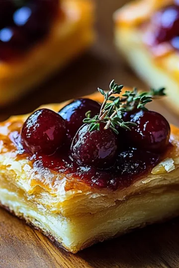 Cranberry Brie Puff Pastry Bites