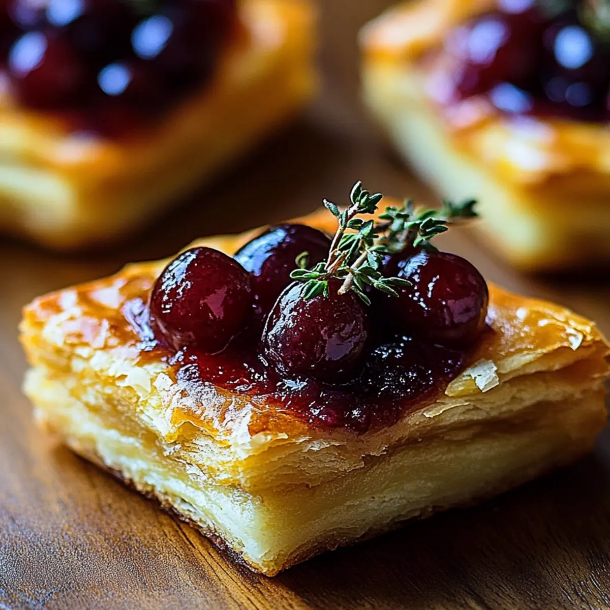 Cranberry Brie Puff Pastry Bites