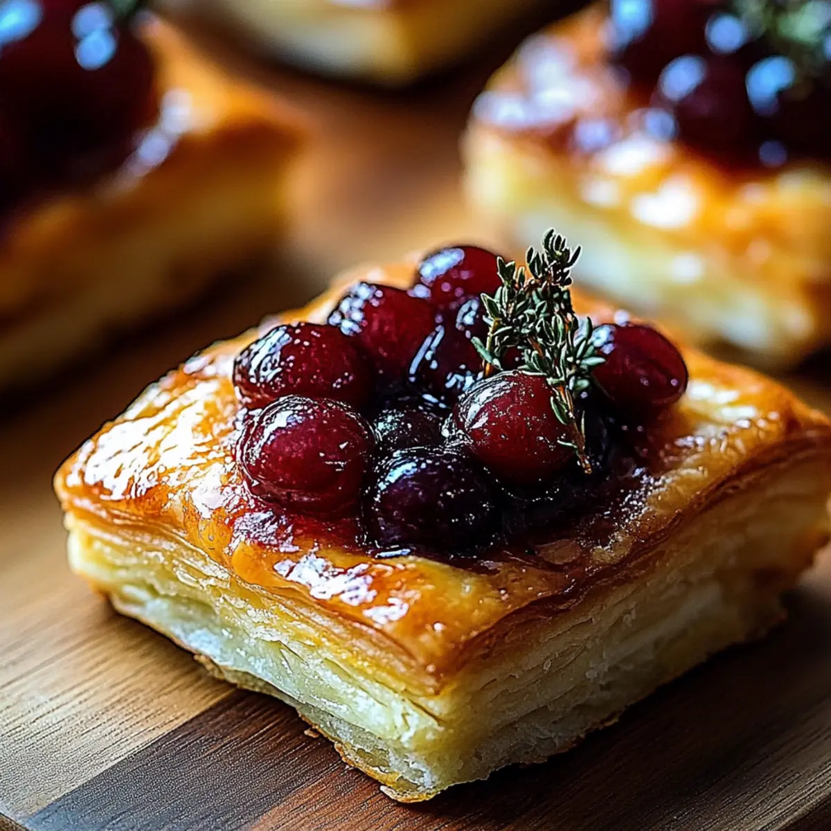 Cranberry Brie Puff Pastry Bites