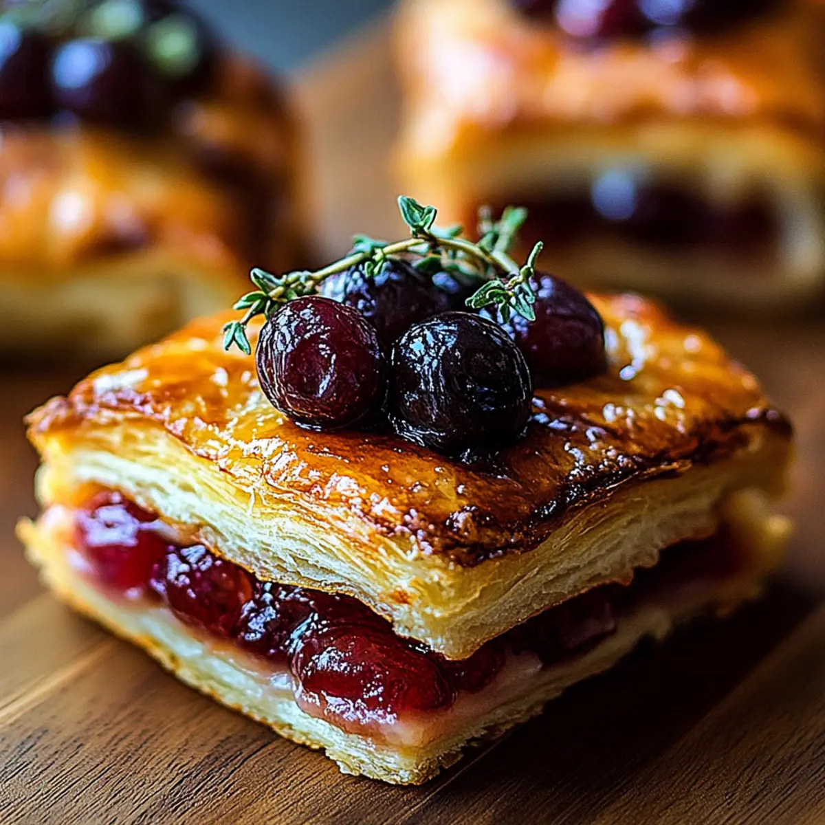 Cranberry Brie Puff Pastry Bites