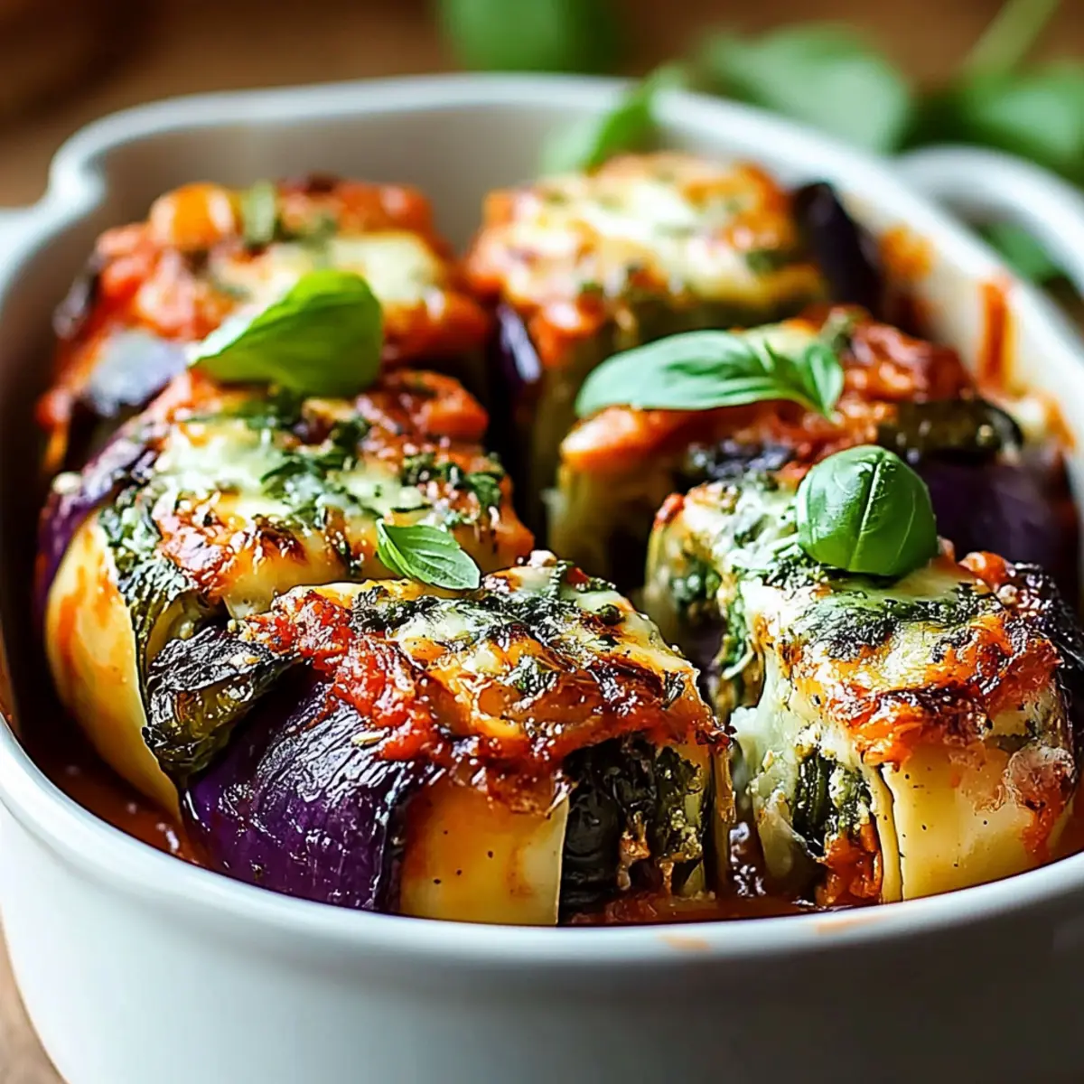Eggplant Roll-Ups with Creamy Ricotta and Spinach