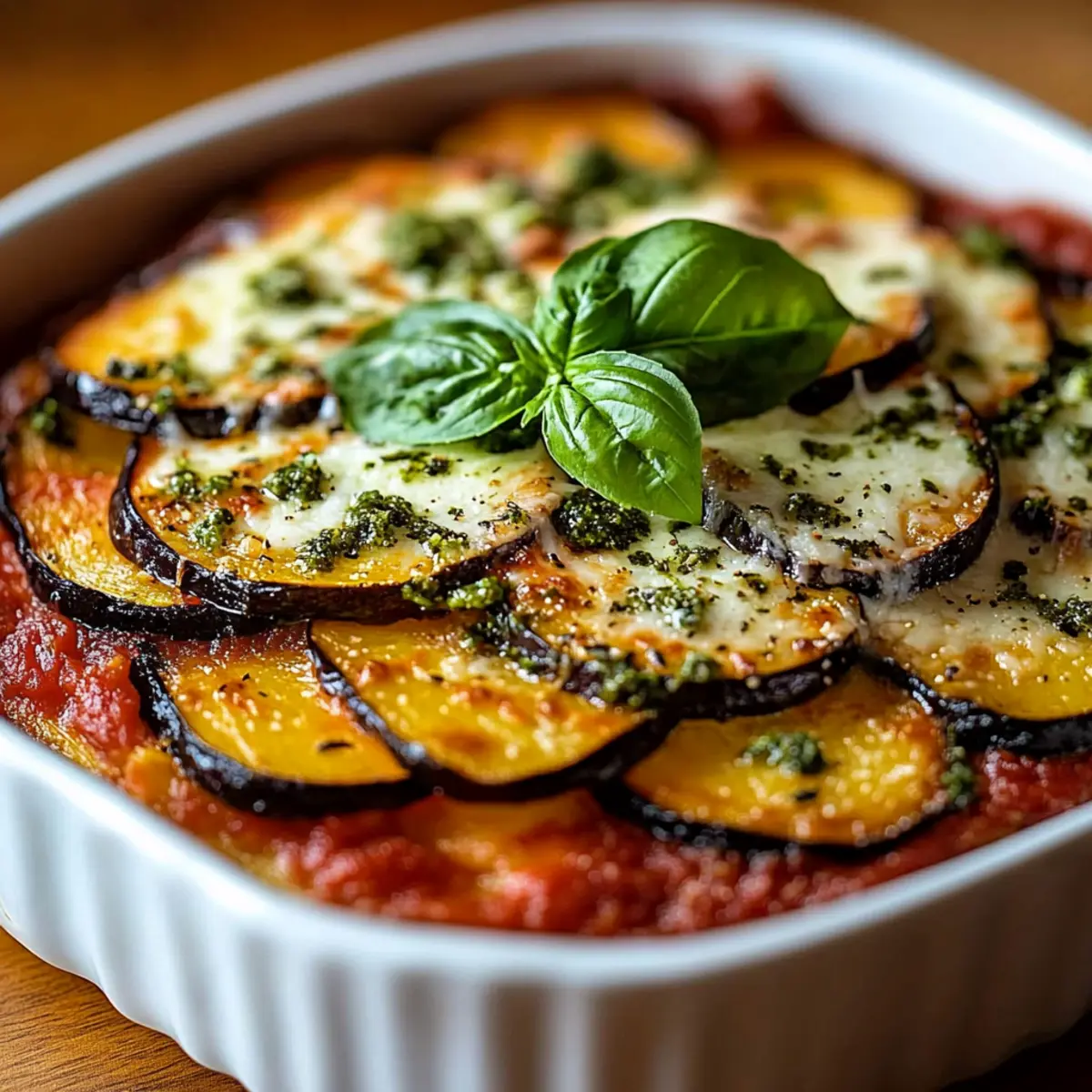 Golden Eggplant Parmigiana Casserole