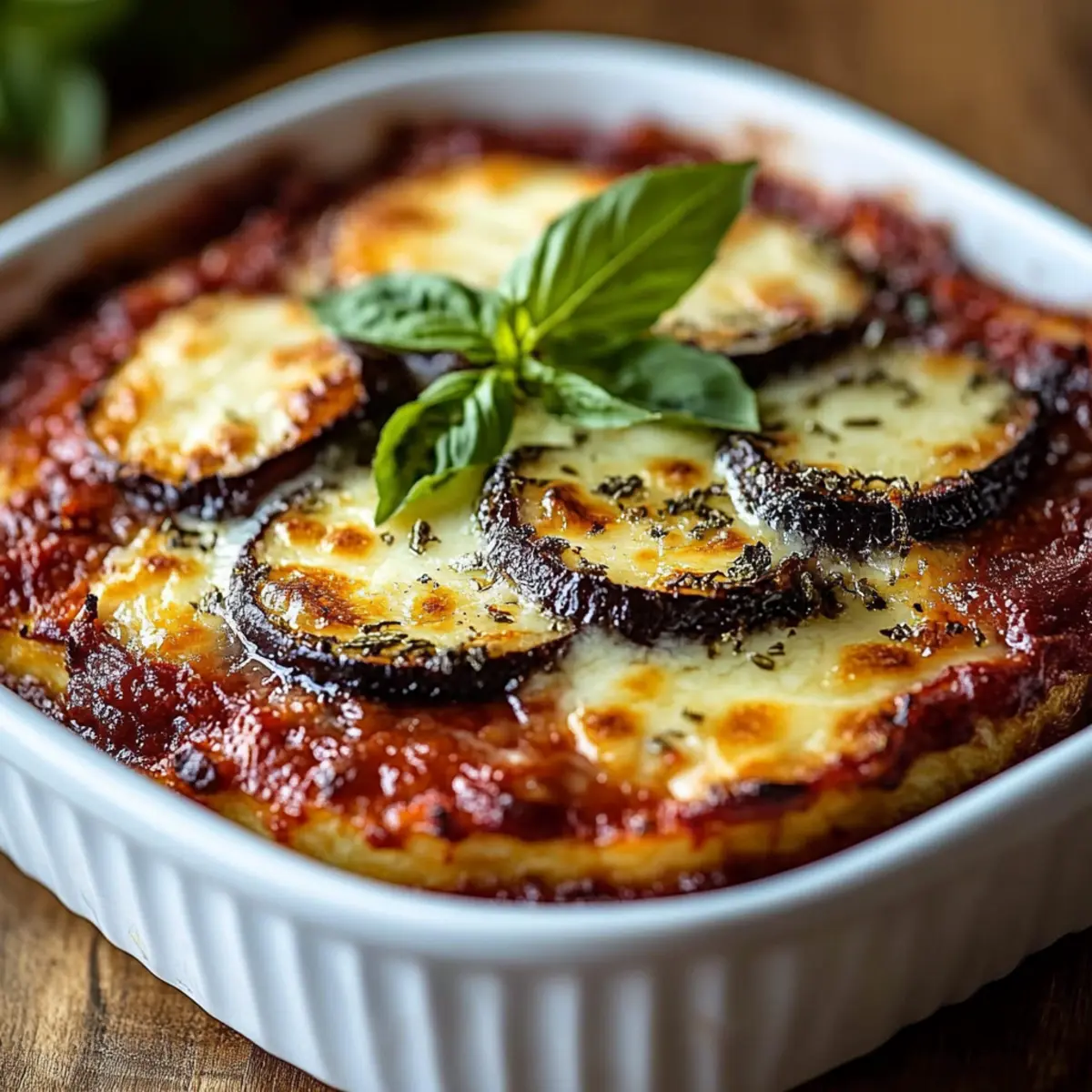 Golden Eggplant Parmigiana Casserole