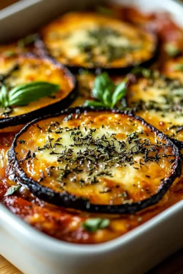 Golden Eggplant Parmigiana Casserole