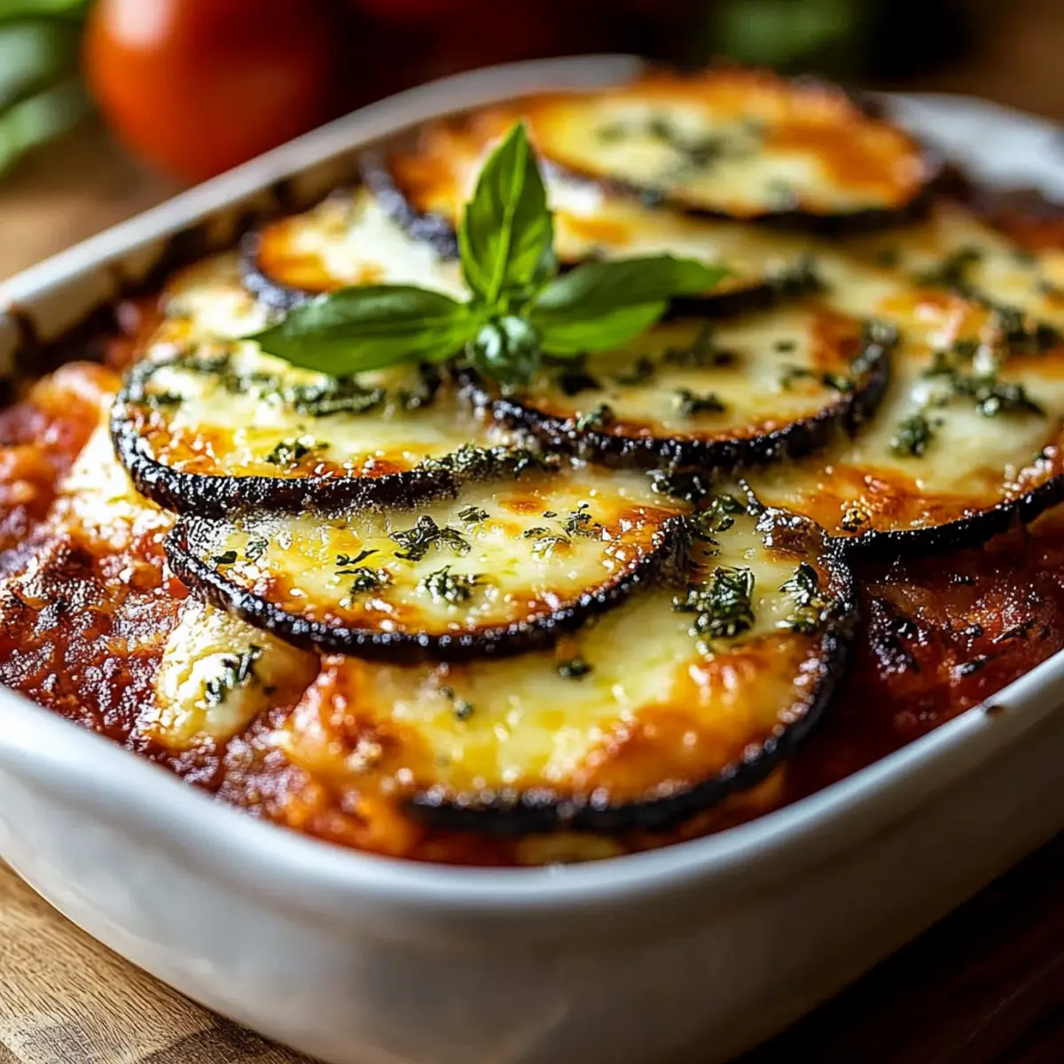 Golden Eggplant Parmigiana Casserole