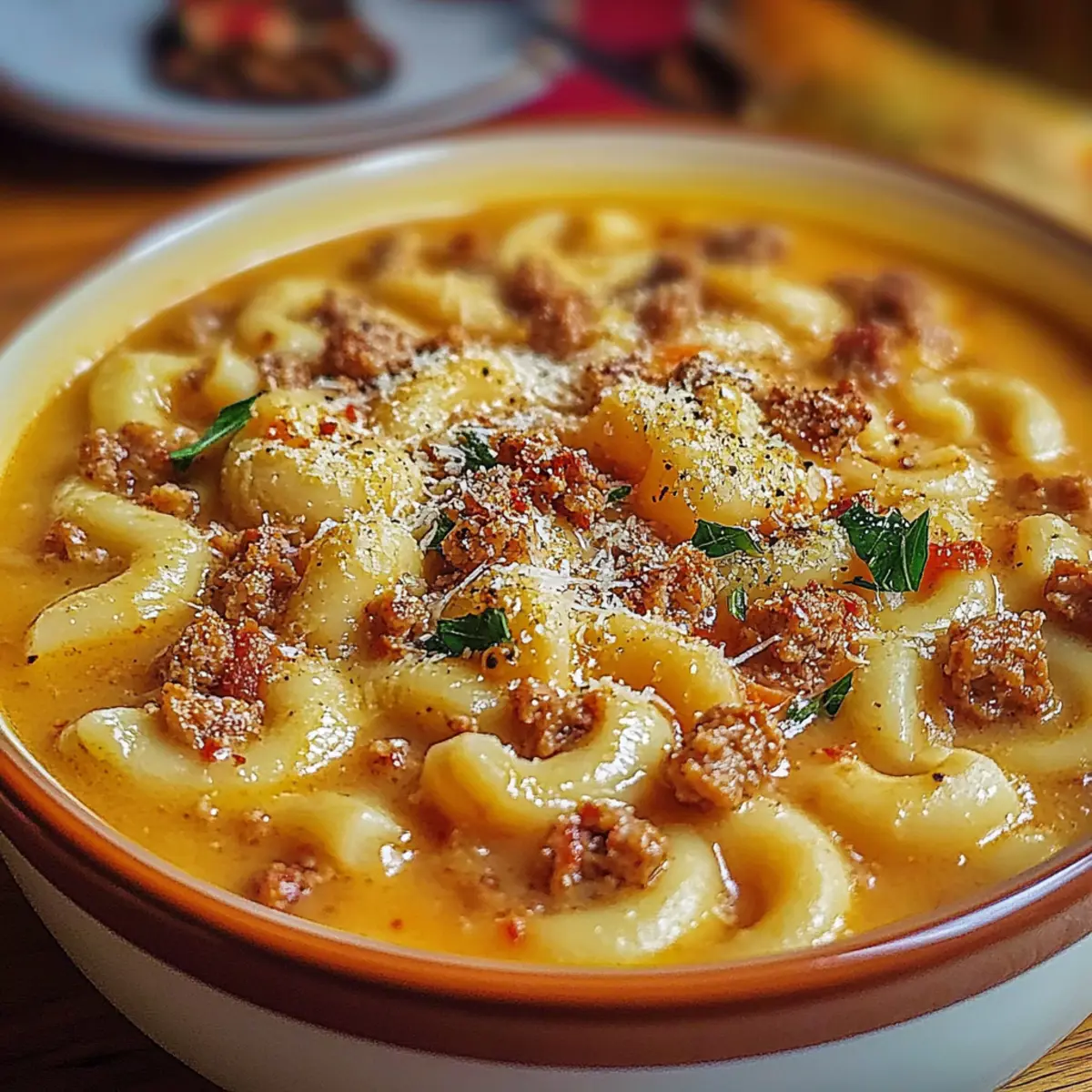 One-Pot Macaroni Cheeseburger Soup