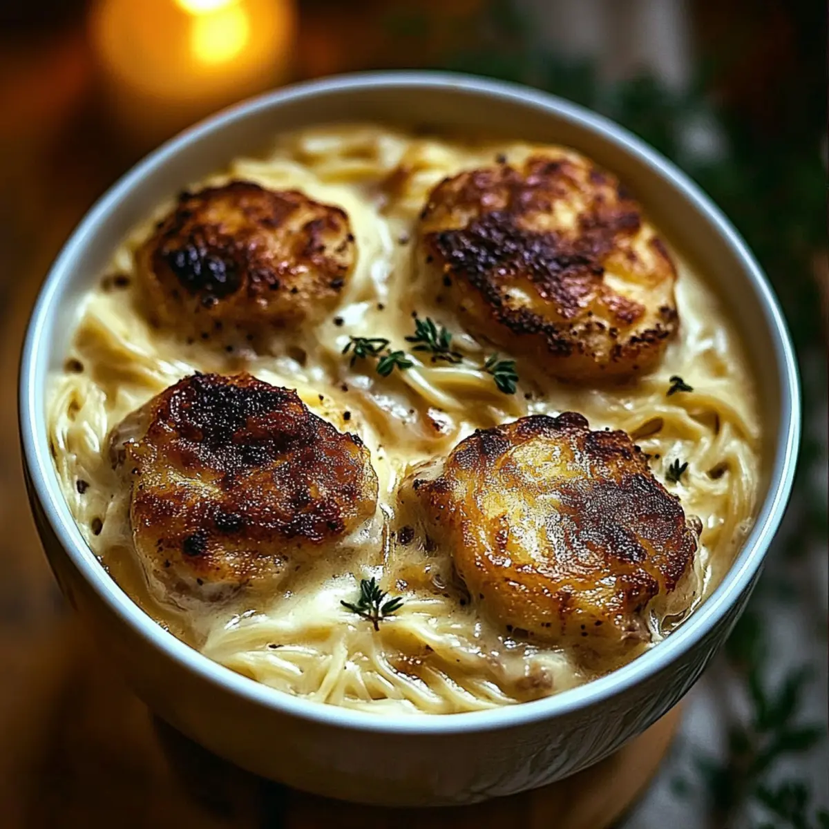 One-Skillet Creamy Chicken with Gruyere Orzo