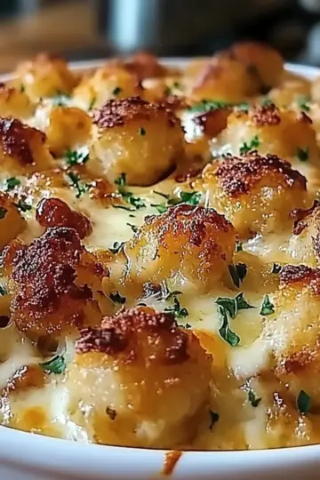 Cheddar Ranch Chicken Tater Tot Bake