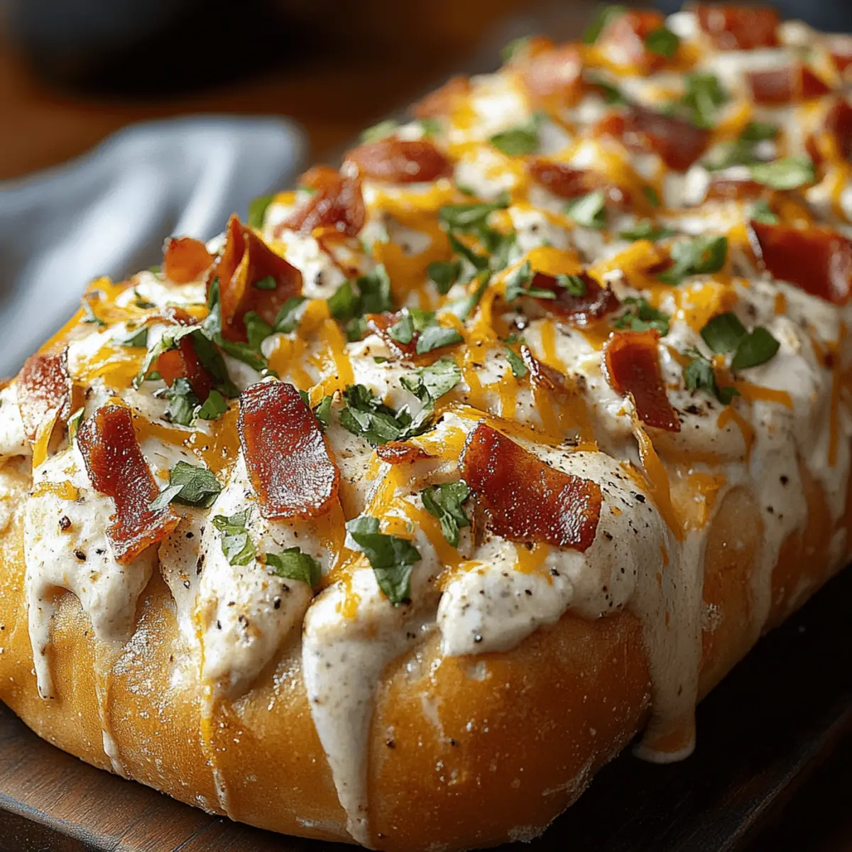 Chicken Bacon Ranch Stuffed Bread