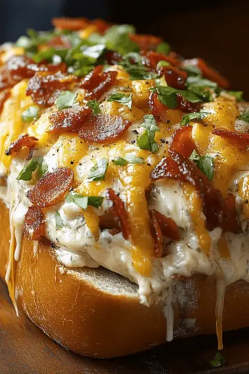 Chicken Bacon Ranch Stuffed Bread