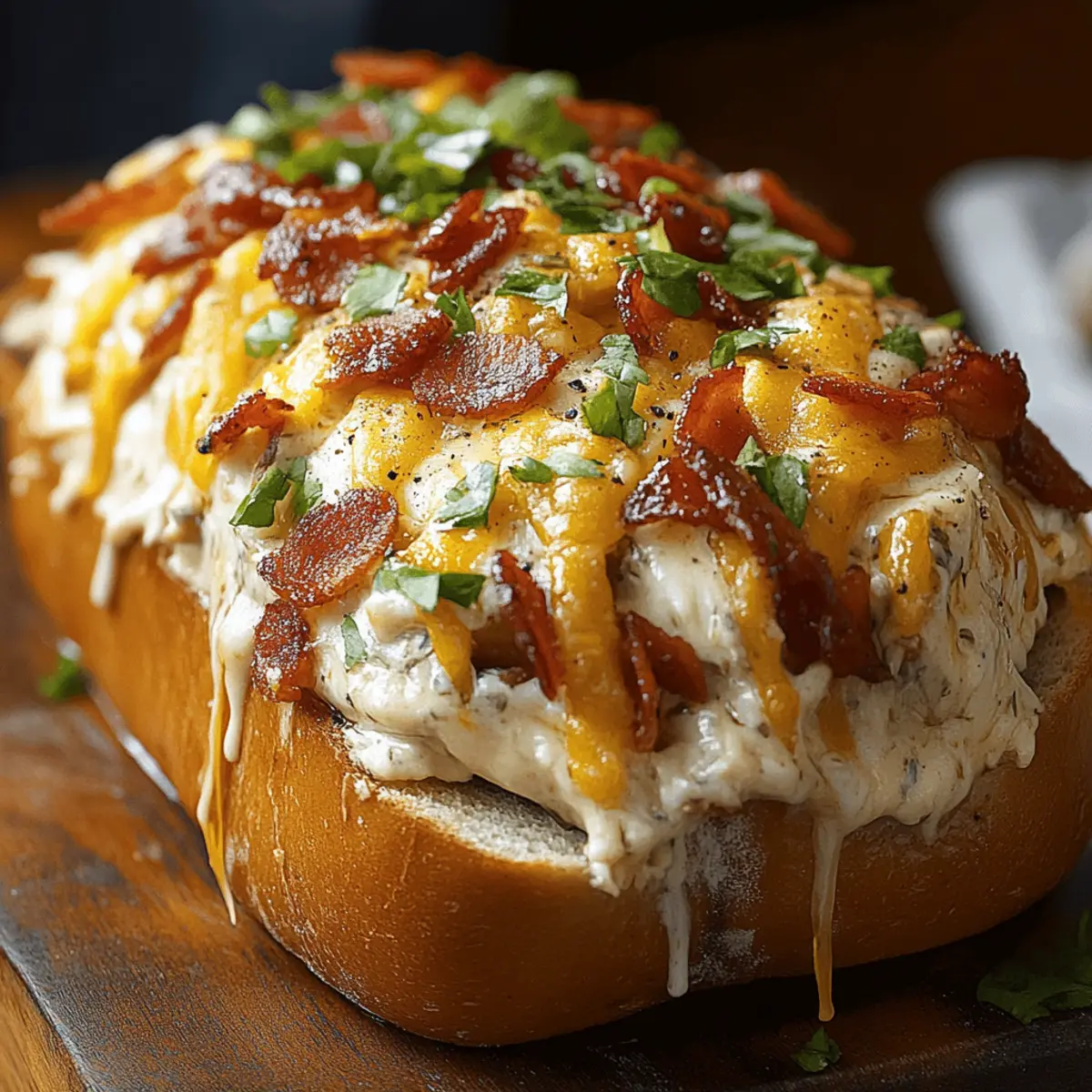 Chicken Bacon Ranch Stuffed Bread