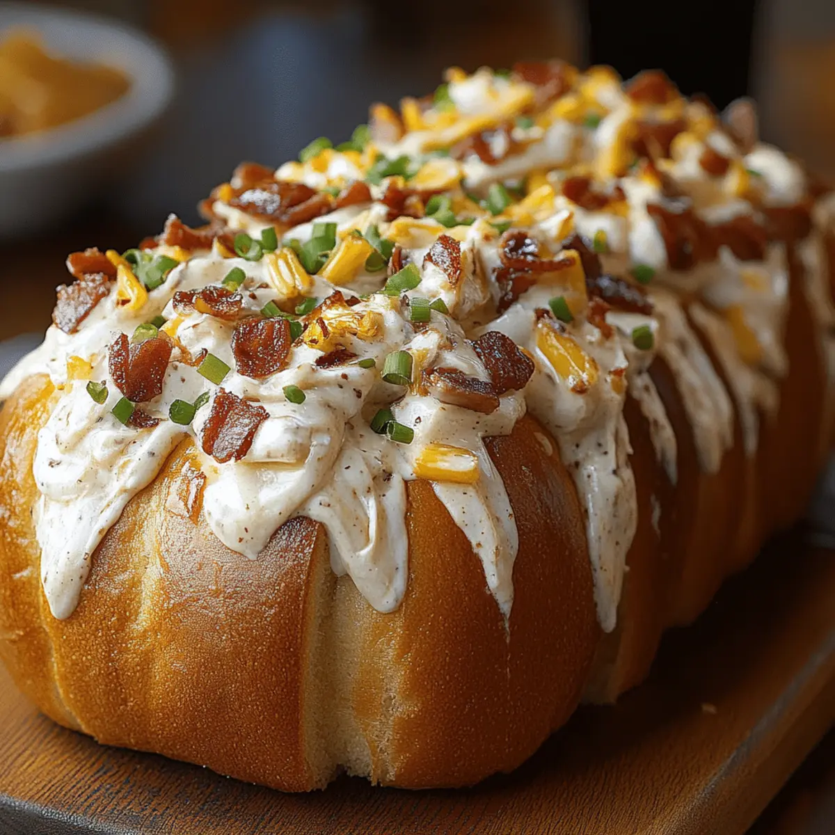 Chicken Bacon Ranch Stuffed Bread