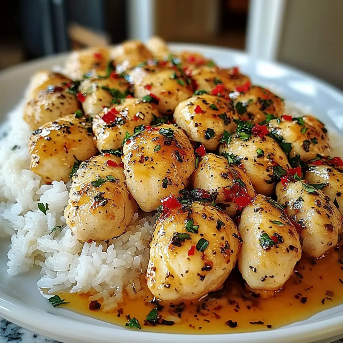 Chicken Scampi with Creamy Garlic Parmesan Rice