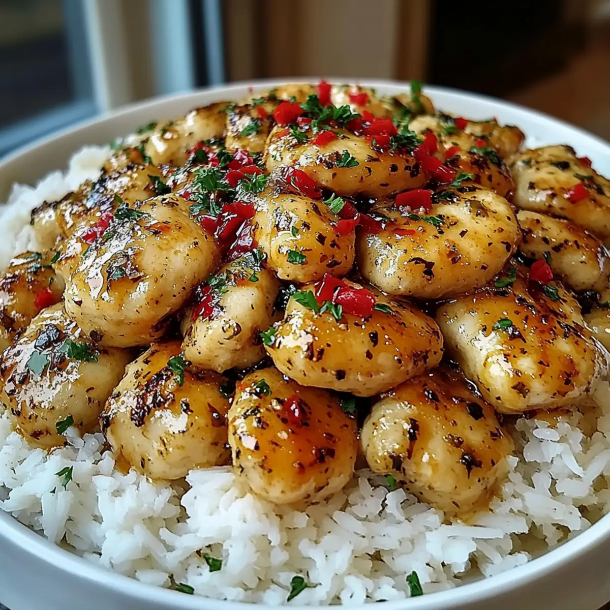 Chicken Scampi with Creamy Garlic Parmesan Rice