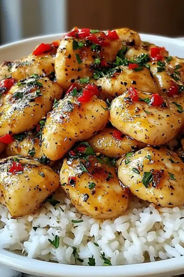 Chicken Scampi with Creamy Garlic Parmesan Rice